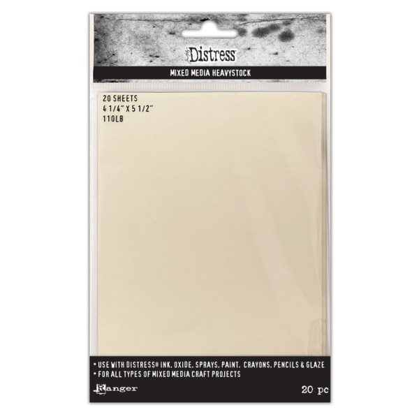Tim Holtz Distress® Mixed Media Heavystock 4.25  x 5.5 , 20pc For Discount