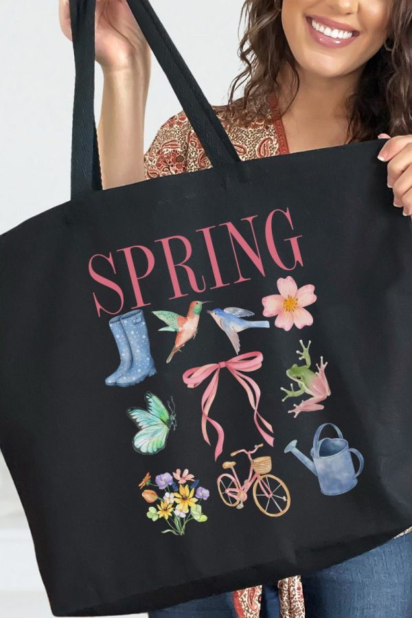 Spring Garden Canvas Jumbo Tote For Sale - Image 2