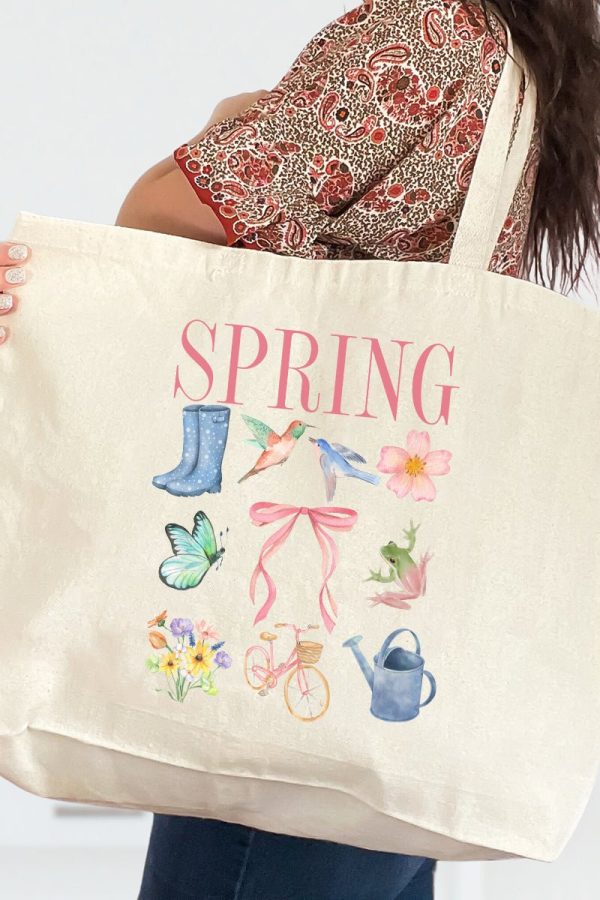 Spring Garden Canvas Jumbo Tote For Sale