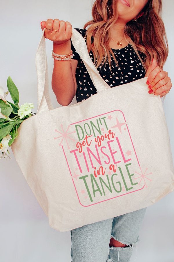 Tinsel In A Tangle Canvas Jumbo Tote Online Sale