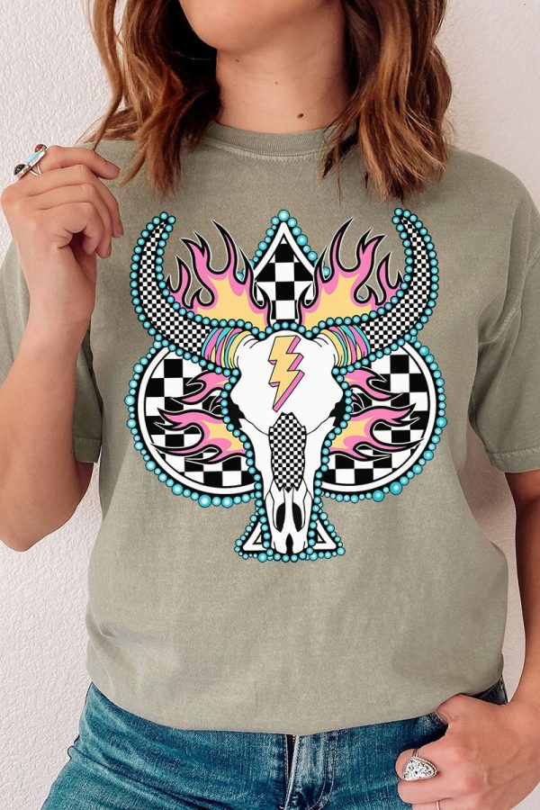 Spade Steer In Flames Comfort Colors Adult Ring-Spun Cotton Tee Hot on Sale