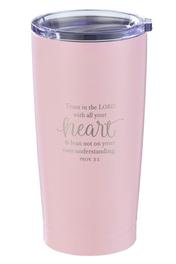 Proverbs 3:5  Trust in the Lord  Pink Travel Mug Online