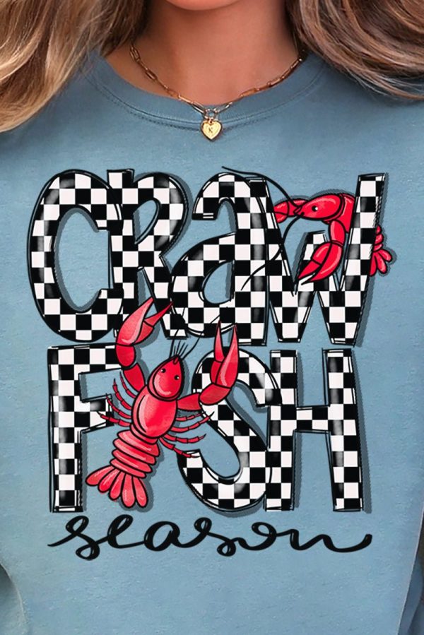 Checkered Crawfish Season Comfort Colors Adult Ring-Spun Cotton Tee Fashion - Image 2