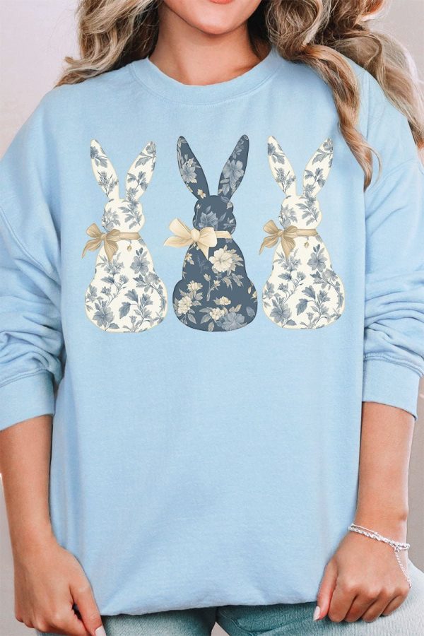 Indigo Bunny Trio Unisex NuBlend Crew Sweatshirt Fashion