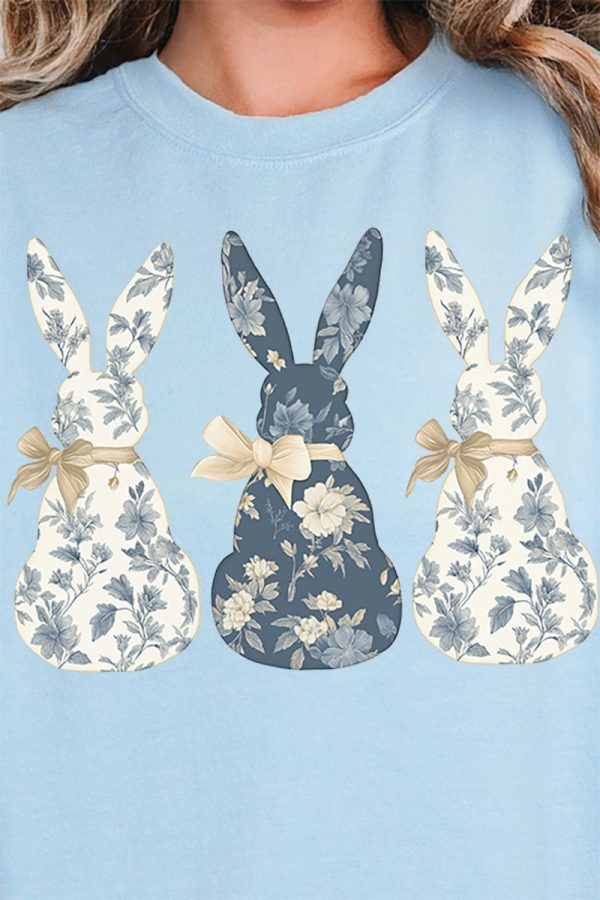 Indigo Bunny Trio Unisex NuBlend Crew Sweatshirt Fashion - Image 2