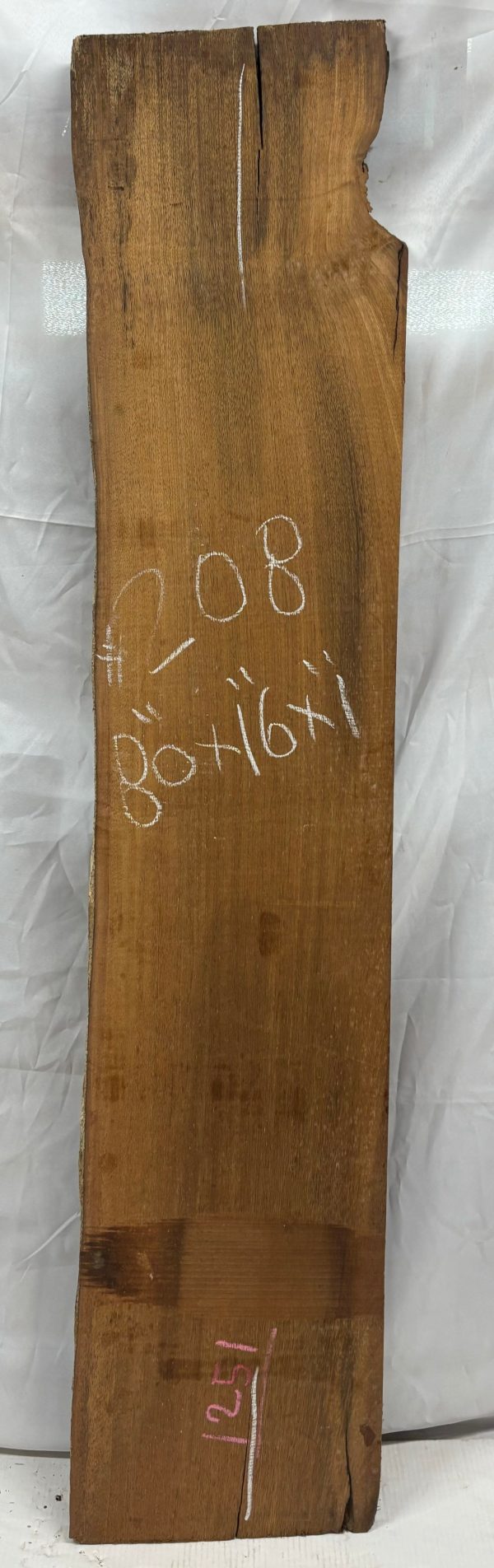 Merbau Lumber Live Edge Slab - 80  x 16  x 1  #208 Hot on Sale - Image 2