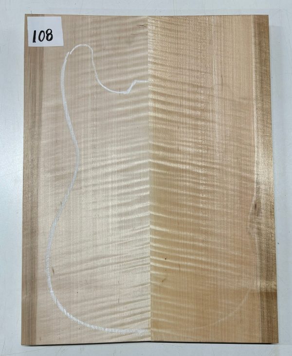 Flame Hard Maple Guitar Drop Top AAAA Grade (2 Pcs Glued) - 21  x 15-1 2  x 7 8  #108 Supply - Image 3