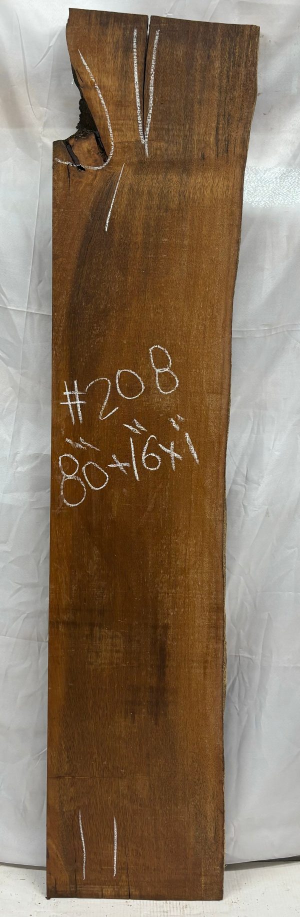 Merbau Lumber Live Edge Slab - 80  x 16  x 1  #208 Hot on Sale