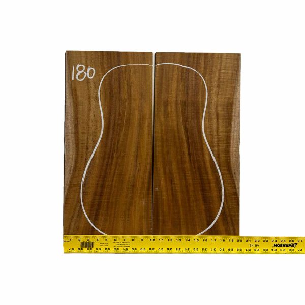 Flame Hawaiian Koa Dreadnought AAA Grade Guitar Back & Side Set #180 Online now - Image 2