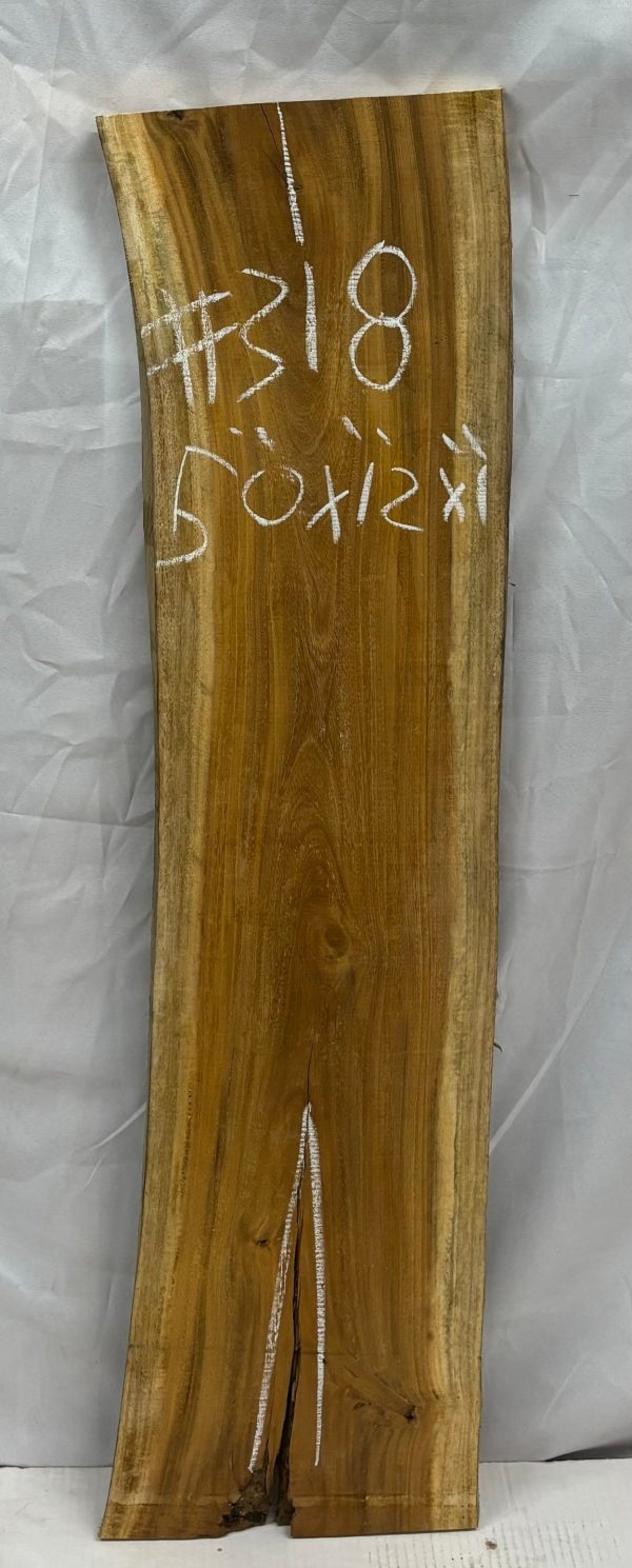 Indian Yellowheart Lumber Live Edge Slab - 50 x 12 x 1  #318 Online Hot Sale - Image 2